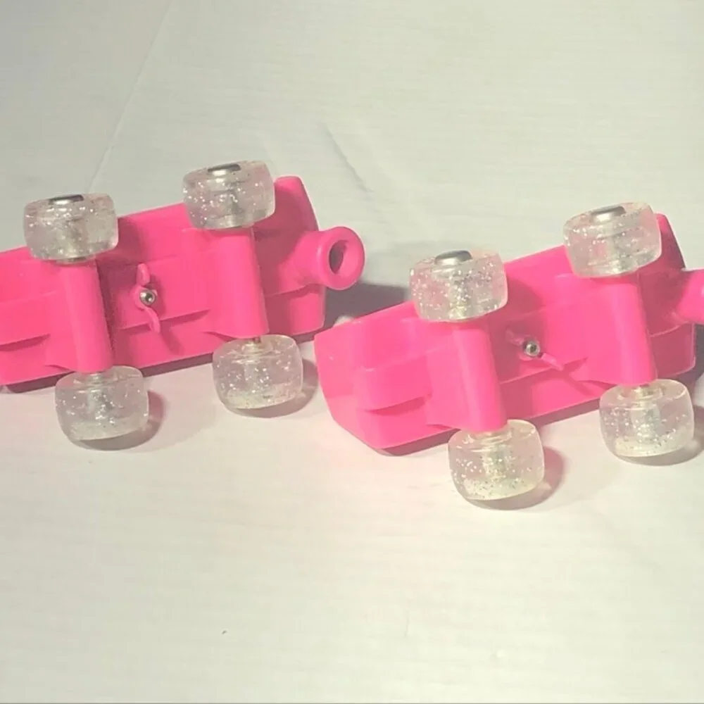 Build-A-Bear pink roller skates glitter wheels adjustable 15–18